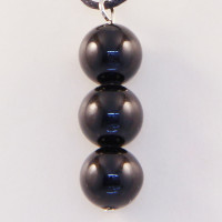 420040 - Подвеска три шарика черный агат