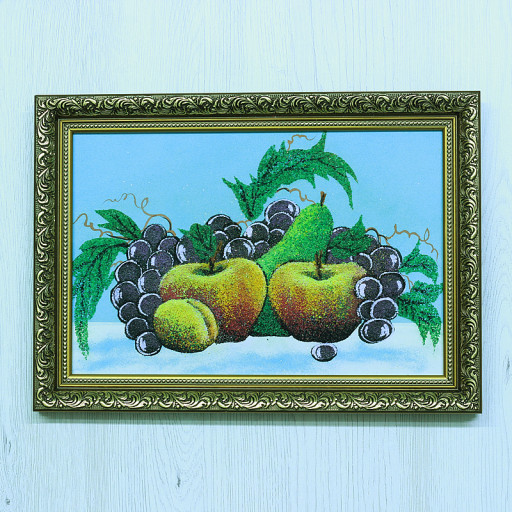 14158202 - Натюрморт фрукты А4, фон - голубой